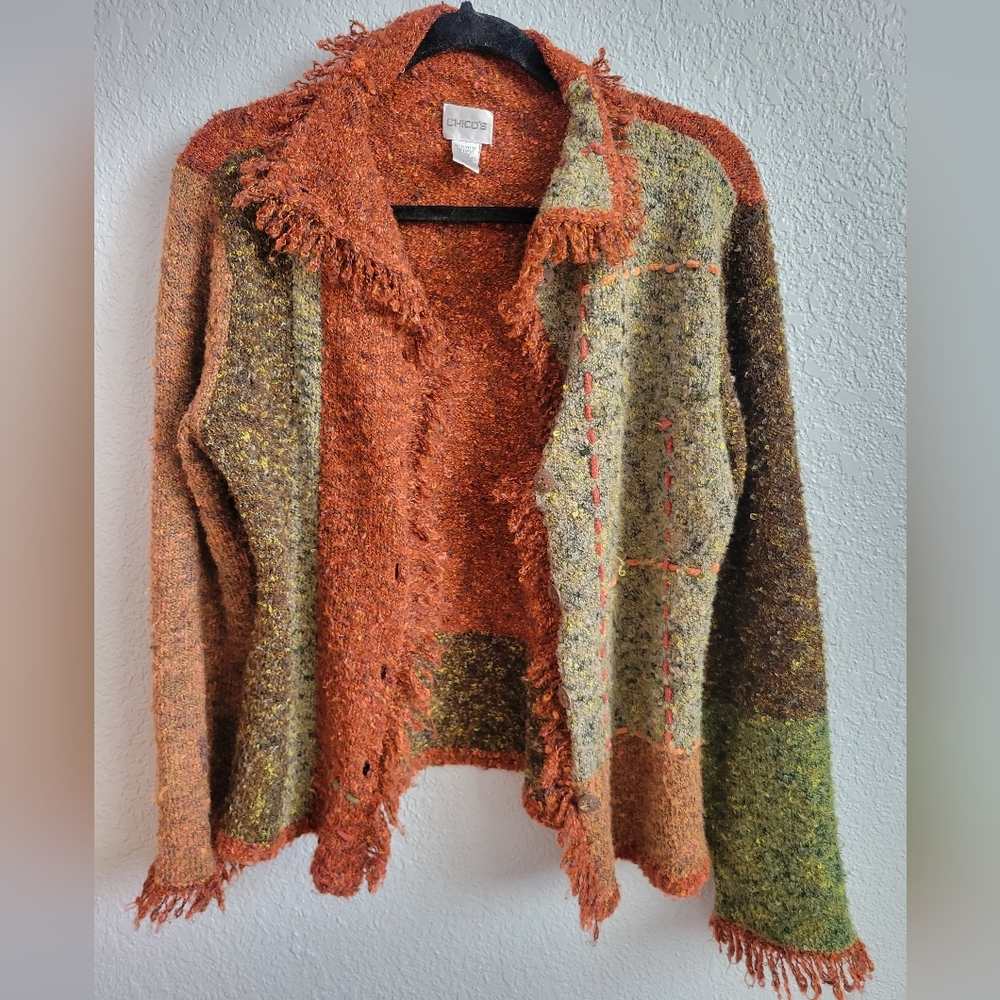 Vintage Chico's Multicolor Textured Cardigan
